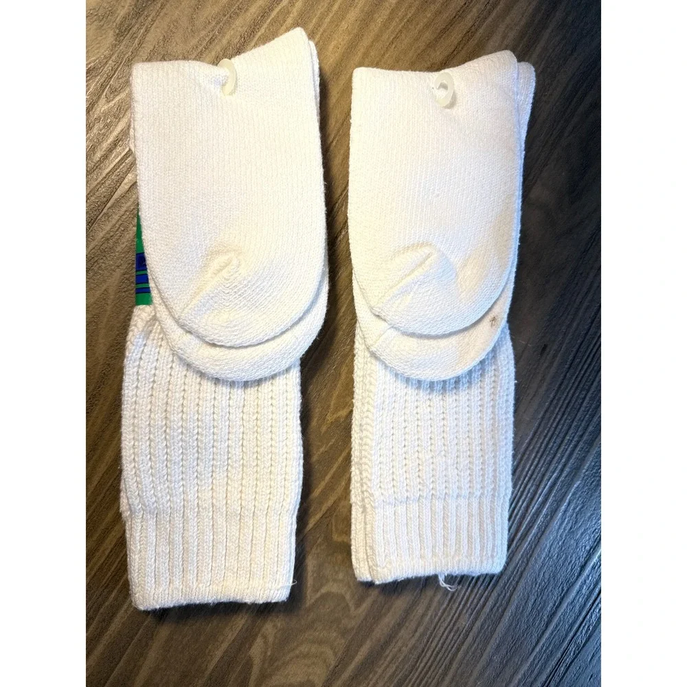 Vintage Baggies Slouch Crew Socks Men 9-11 White Ribbed Made in USA 2pk New